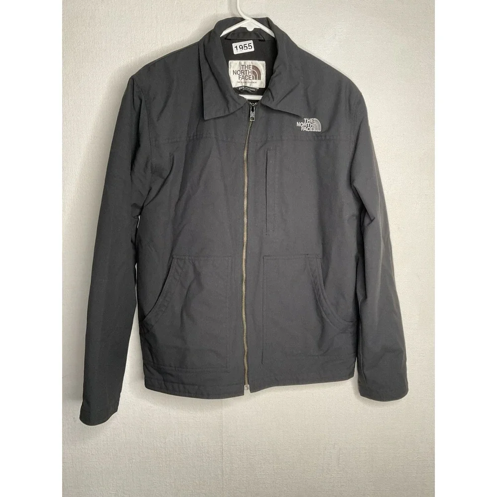 The North Face Mechanics Jacket Mens size Medium Black Full Zip Canvas‎ Lined